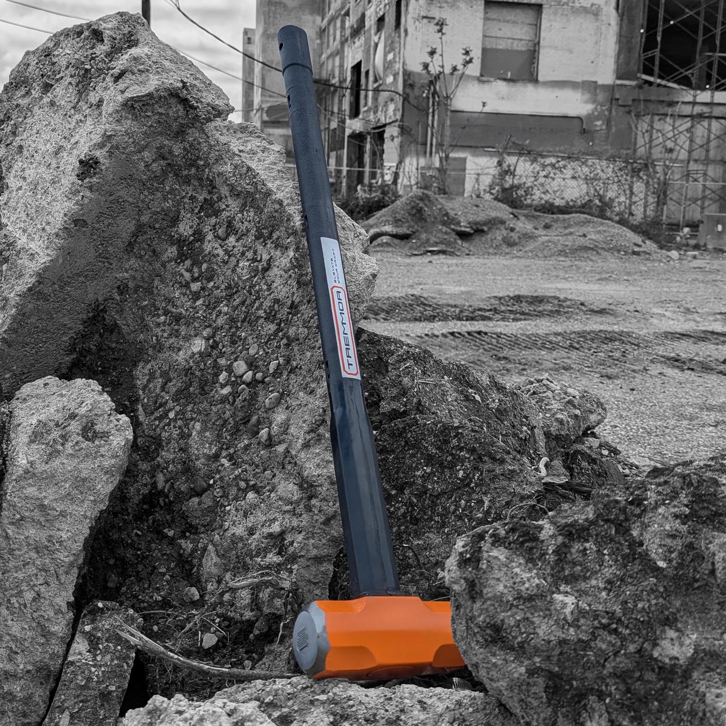 TREMMOR Sledge Hammer 8lb Heavy Duty Sledgehammer with IRON CORE Steel Reinforced Rubber Handle | Sledgehammers for Demo, Pros, Industrial (36 in. Length) TR1643