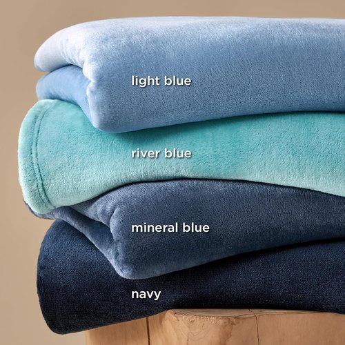 Bedsure GentleSoft Fleece Blanket - Cozy California King in Mineral Blue, 102x96 Inches