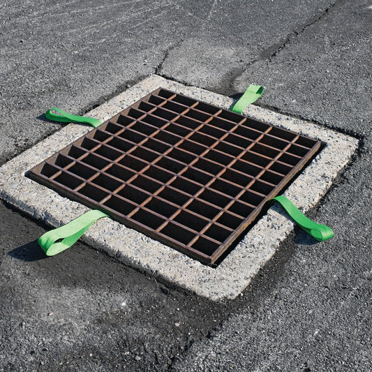 PIG Storm Drain Filter | Adjustable Stainless Steel Frame | Inside the Drain Filter | for Storm Drains 20" - 32" W to 20" - 32" L | Rectangle |8” Diameter | PMB30625
