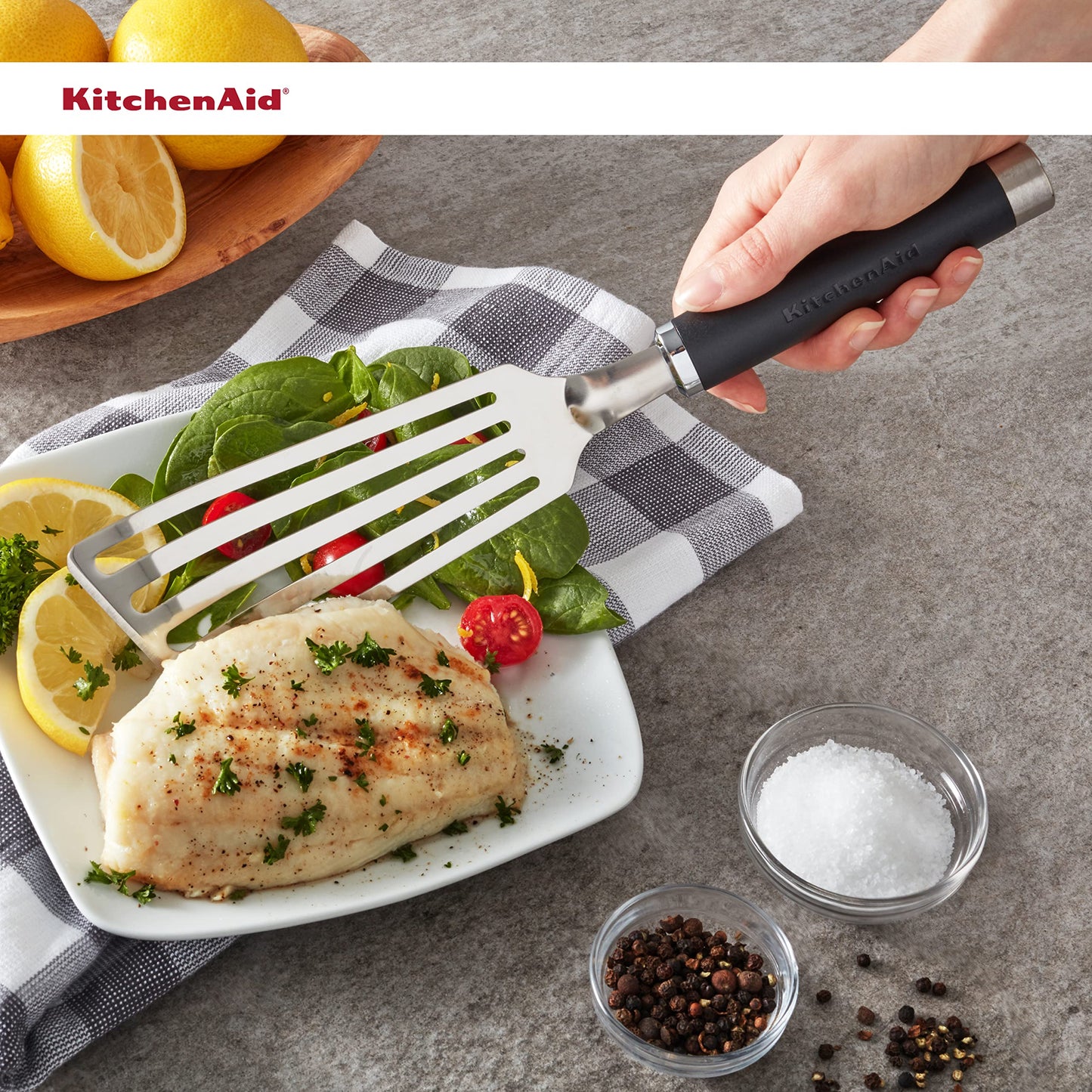 KitchenAid KO024OHOBA Gourmet Stainless Steel Flex Turner,Black