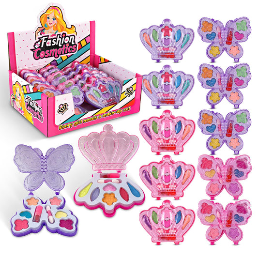 Kids Makeup Kit for Girls – Real Washable Play Cosmetic Set Palette Case, Non-Toxic Pretend Makeup Toys, Perfect Party Favors & Gifts (Palette (12 Pack))