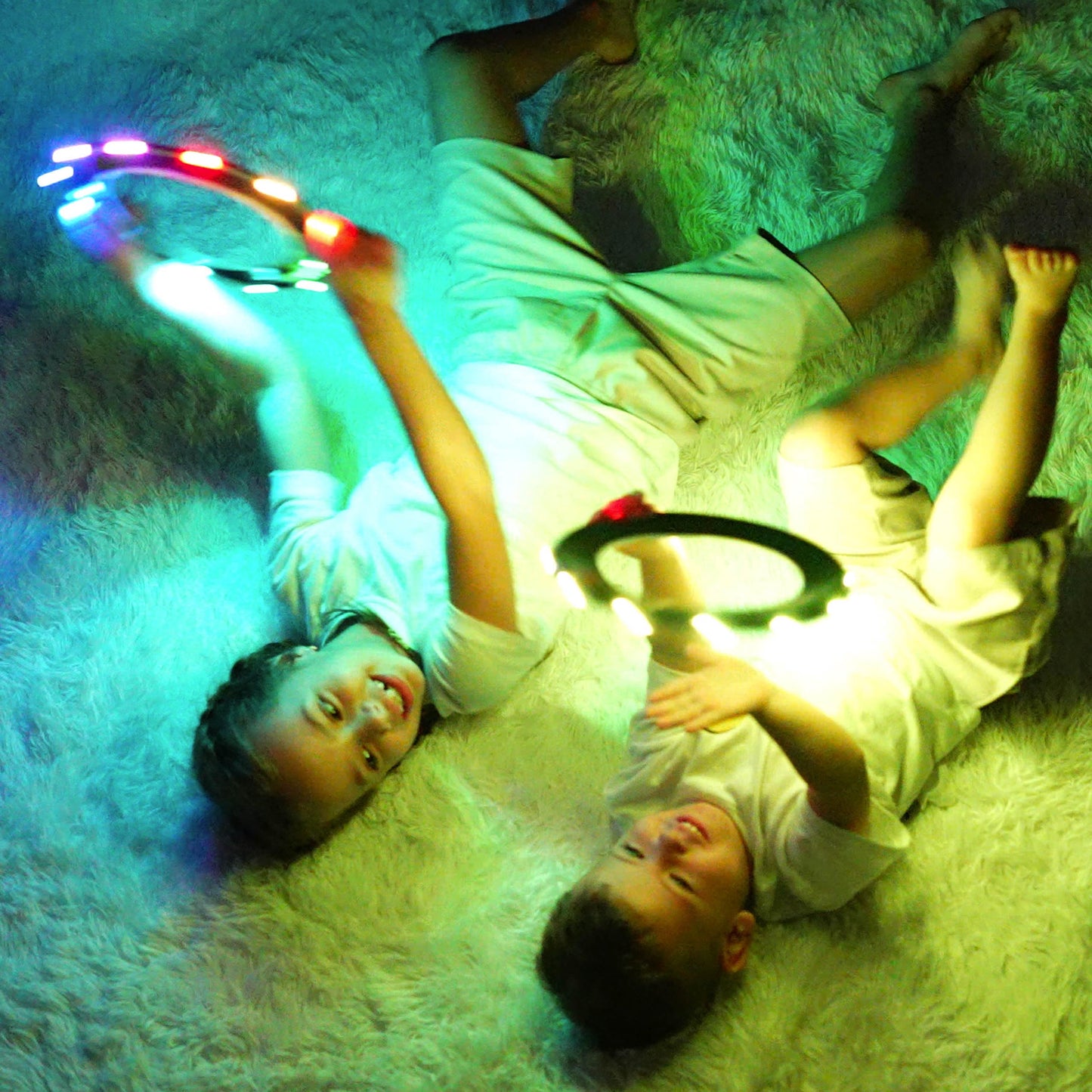 TOSY Flying Ring - 12 Monocolor LEDs, Super Bright, Lost Mode, Auto Light Up, Easter Basket Stuffers Gift for Kid/Teen/Boy/Girl, Safe, Waterproof, Pool/Beach/Camping Toy (Green)