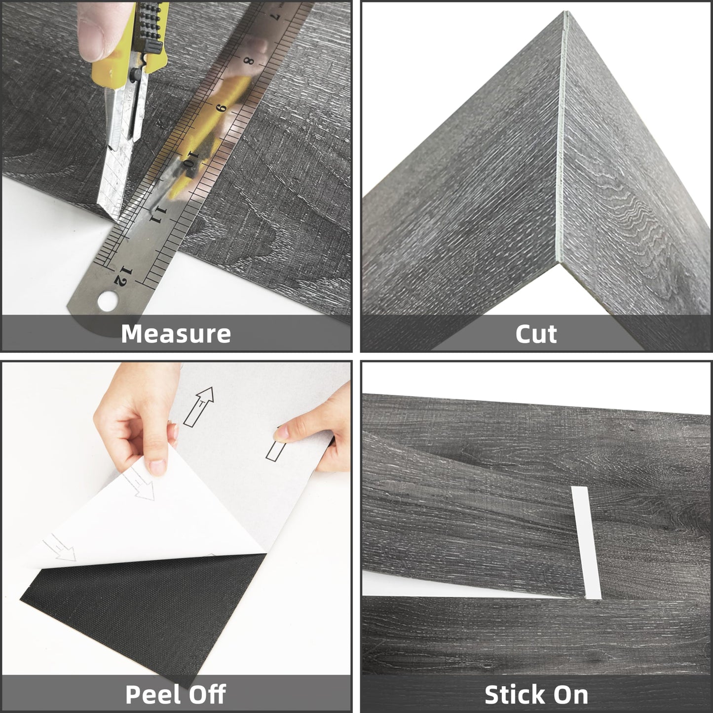 MULGREAT Peel and Stick Floor Tile, 54 Sq.Ft 36 Pieces 36"x6" Long Vinyl Flooring, 1.5mm Thick Waterproof Renter Friendly Self Adhesive Vinyl Plank Flooring for Bedroom RV Kitchen (Grey Oak)