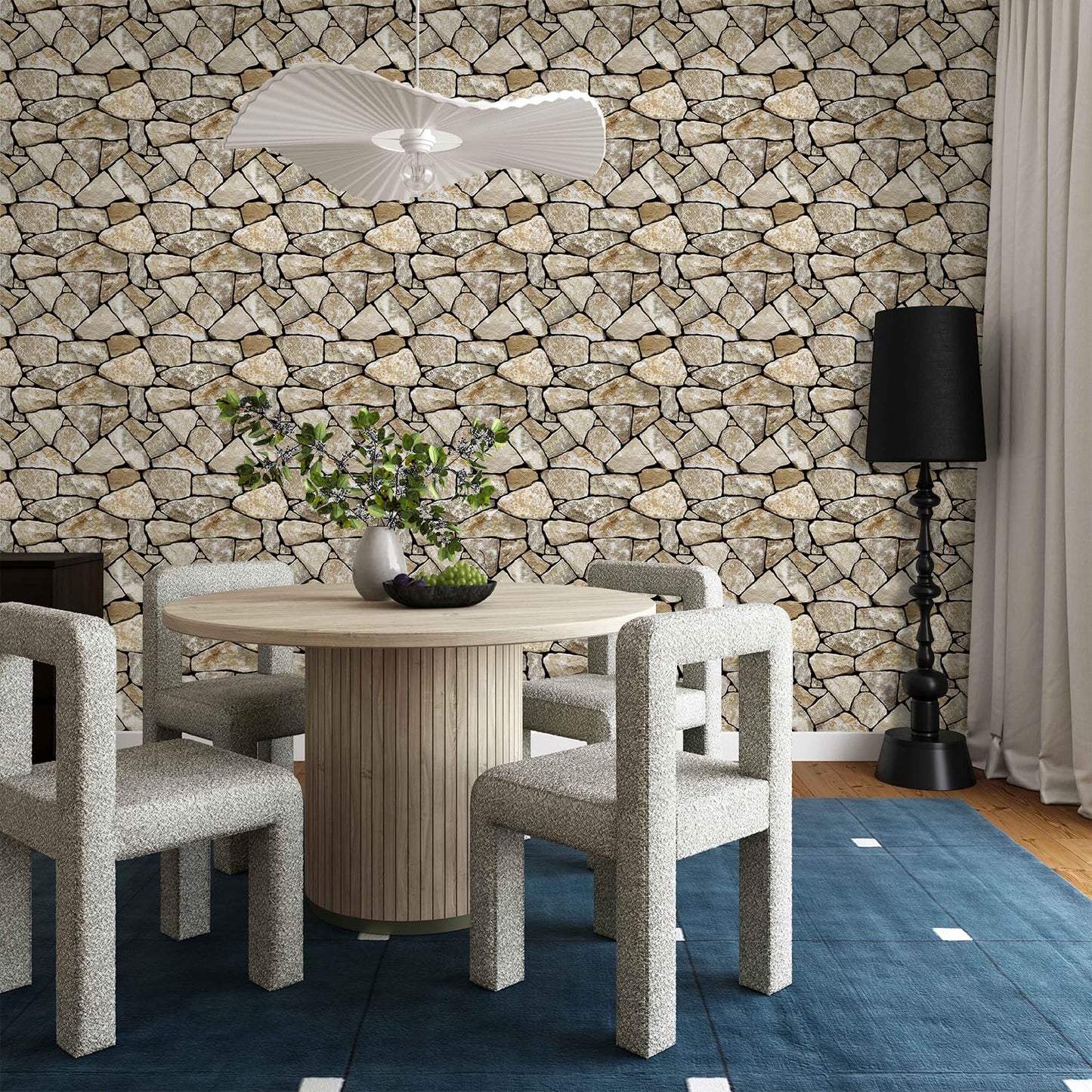 Commomy 3D Faux Stone Peel and Stick Wall Tiles - Fake Stone Wall Sticker 10 Pcs of 11.8" x 11.8" Thin Ultralight PVC Rock Wall Tile Interior Wall Covering Kitchen Backsplash,Interior Wall Decor