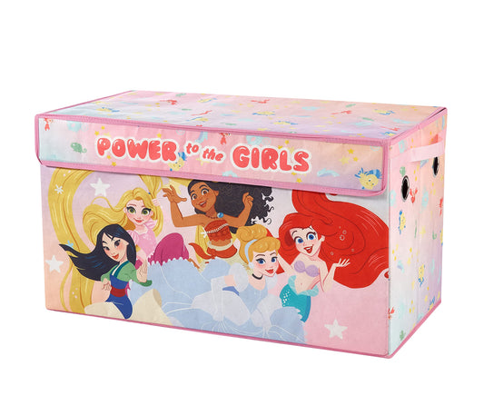 Idea Nuova Disney Princess Collapsible Toy Storage Trunk with Lid, 28" W x 16" D x 14.5" H