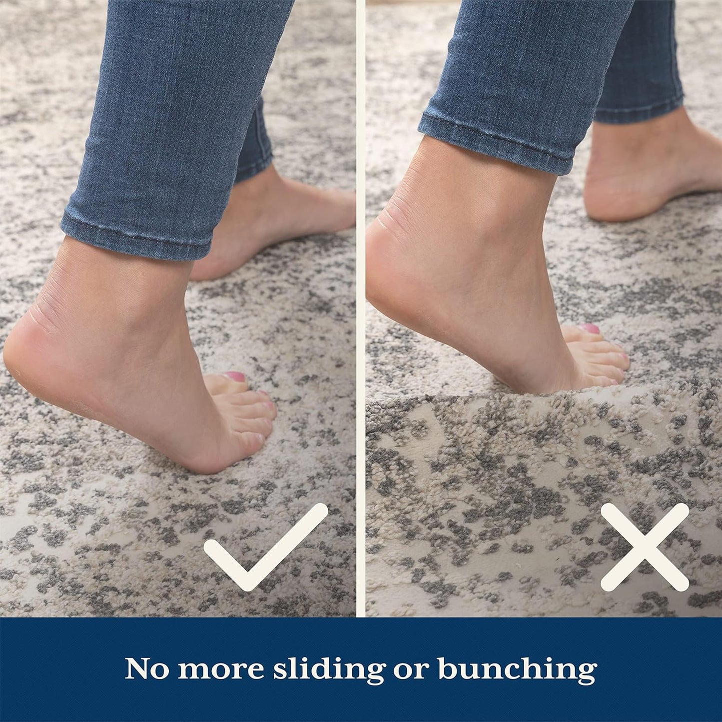 Veken Rug Gripper Pad - Thick Non-Slip Anti-Skid Mat for Hardwood & Tile Floors | 2x3 Ft