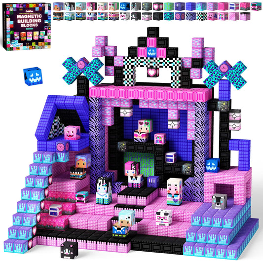 GobiDex 200PCS Magnetic Building Blocks for Kids, STEM Toys to Build MagWonder Castle & World, Creative Sensory Play Gift for Girls Ages 3+