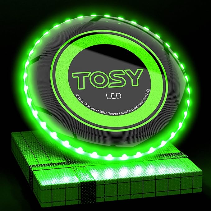 TOSY Bundle of 2 - Flying Disc 36 LEDs - Green + Red