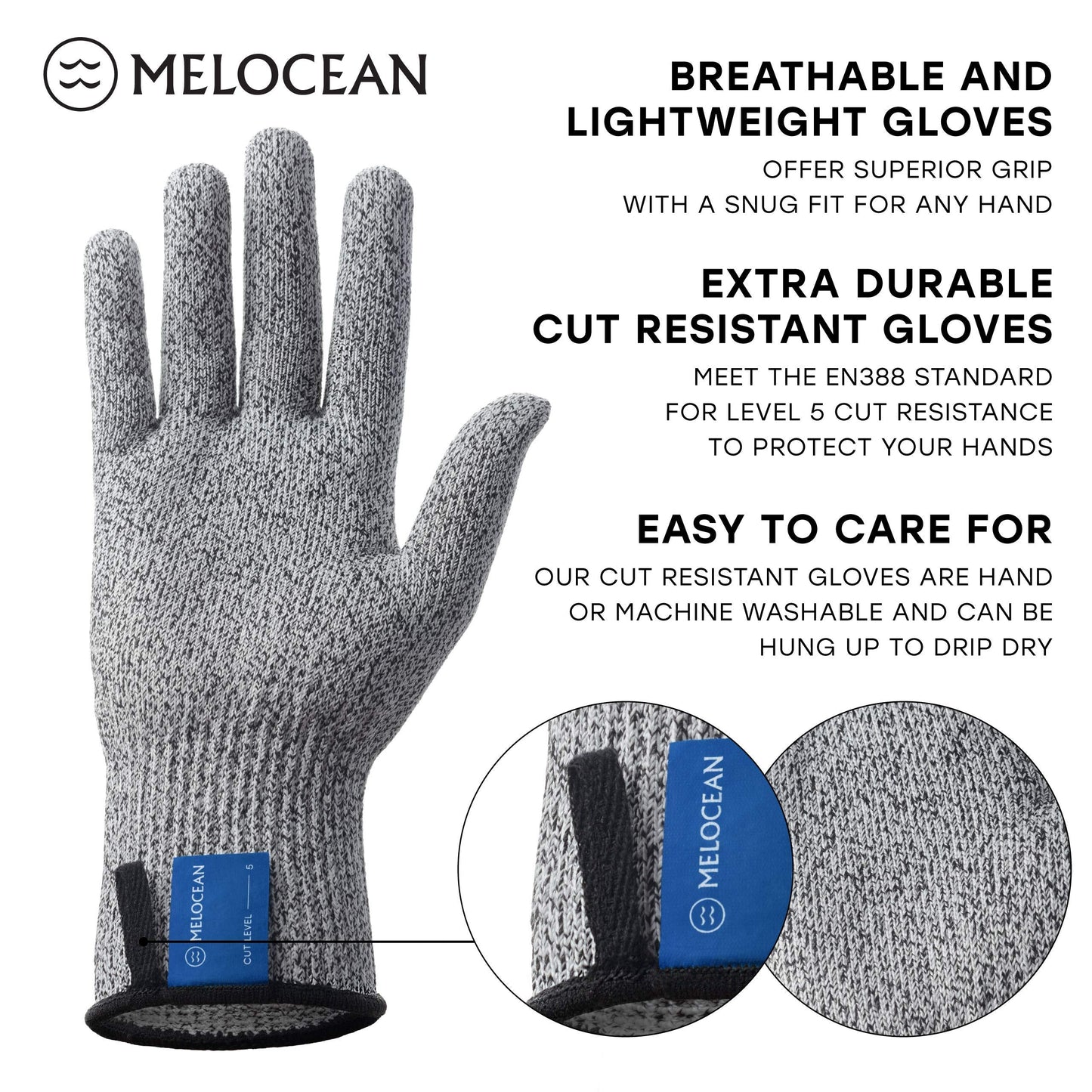 Melocean Oyster Shucking Knife and Gloves Set - Premium Oyster Knife and Shucking Gloves Kit - Professional Clam Shucker Opener Tool in Lovely Box - Bonus Ebook and Brochure Included