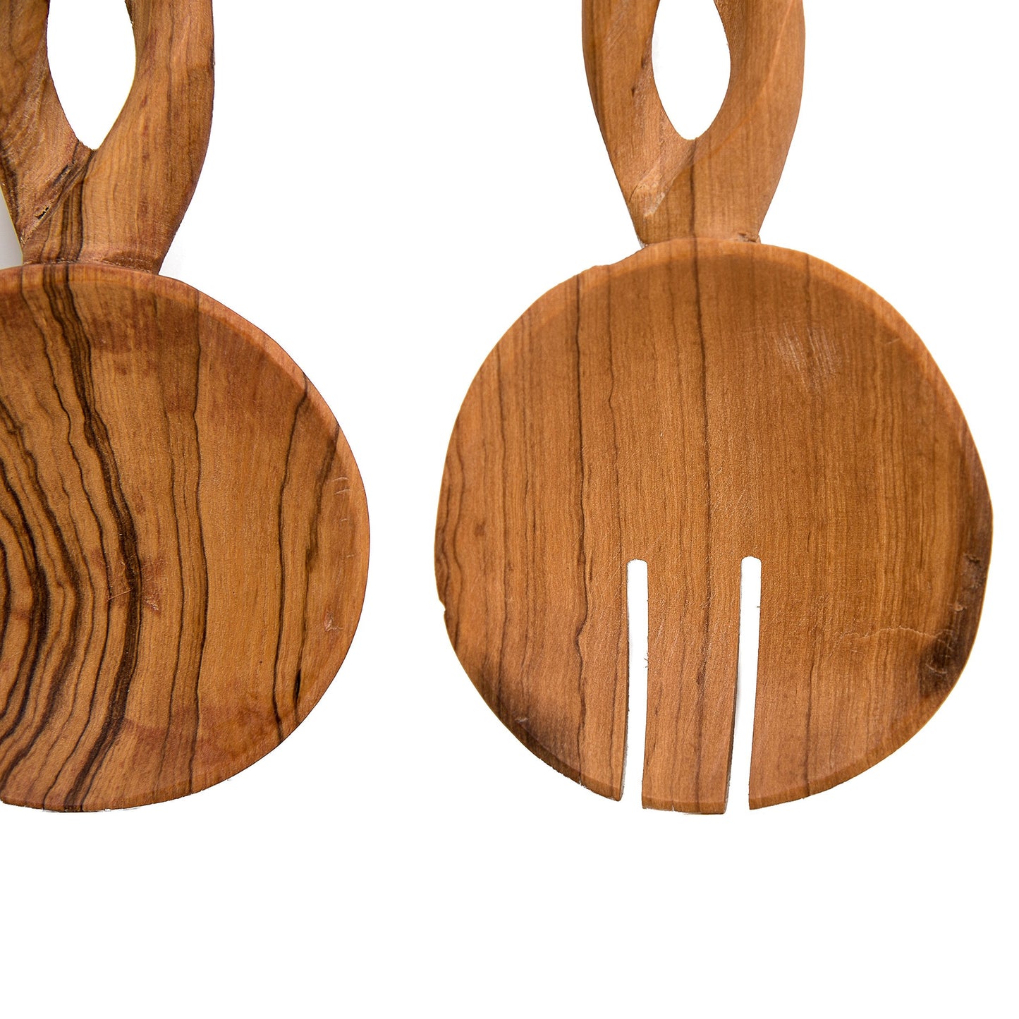 Handmade Large Olive Wood Salad Server Set – 2 Piece Wooden Fair Trade Twisted Salad Servers in an Eco-friendly Gift Bag - Uniquely Designed & Skilfully Crafted in Kenya by African Inspired Design