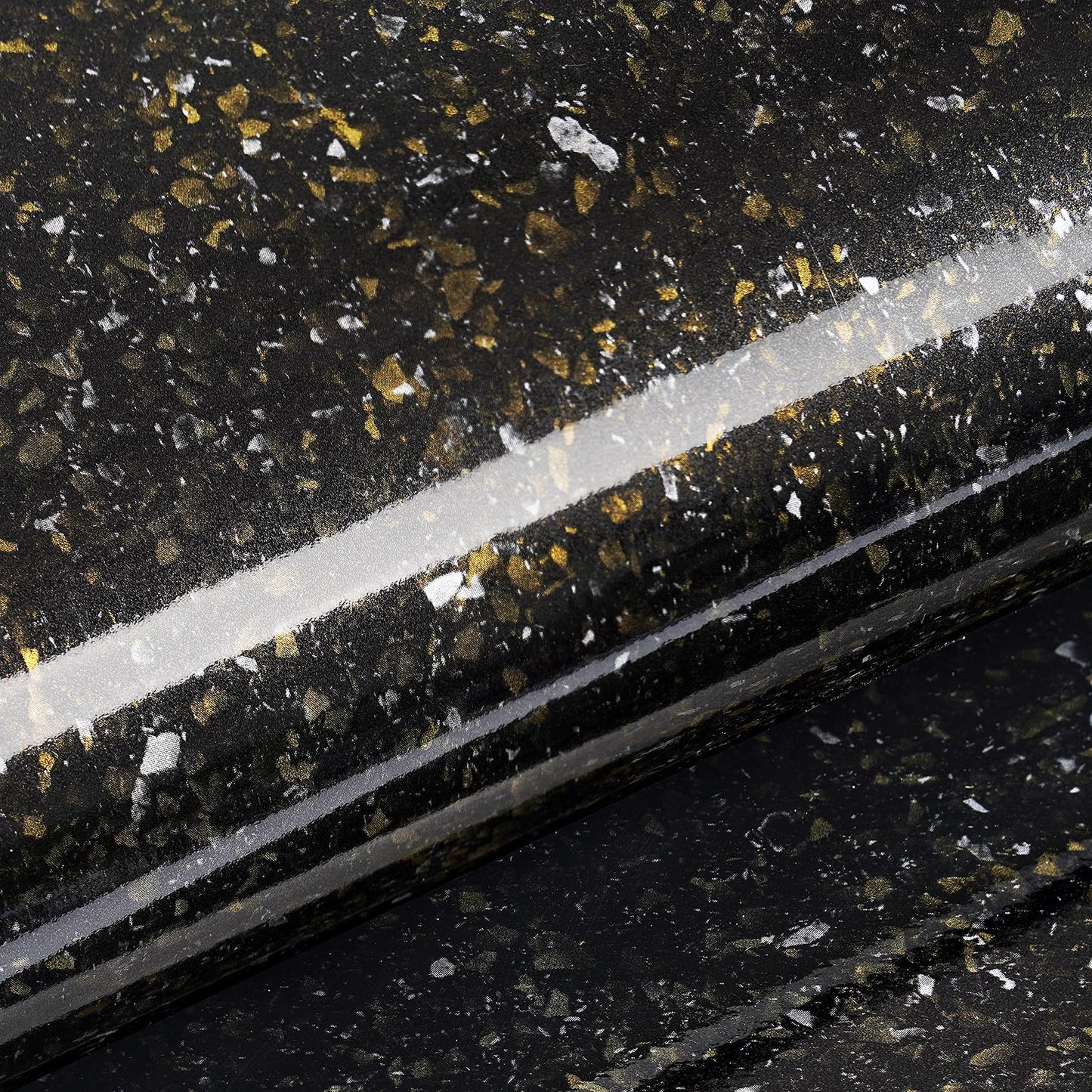 Livelynine Black and Gold Granite Contact Paper for Countertops Waterproof Counter Top Covers Renter Friendly Countertop Peel and Stick Wallpaper Kitchen Vinyl Wrap Bathroom Sink Table Desk 15.8x78.8