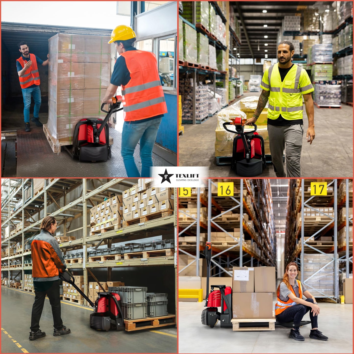 TEXLIFT Full Electric Power Pallet Jack – Standard Duty Pallet Lift Truck 4400 Lbs Capacity, 48” L x 27” W Fork Size, Plug-in 48V/20Ah Lithium Battery – Max Lift Height 8 Inch - (US-EPT44K-DN)