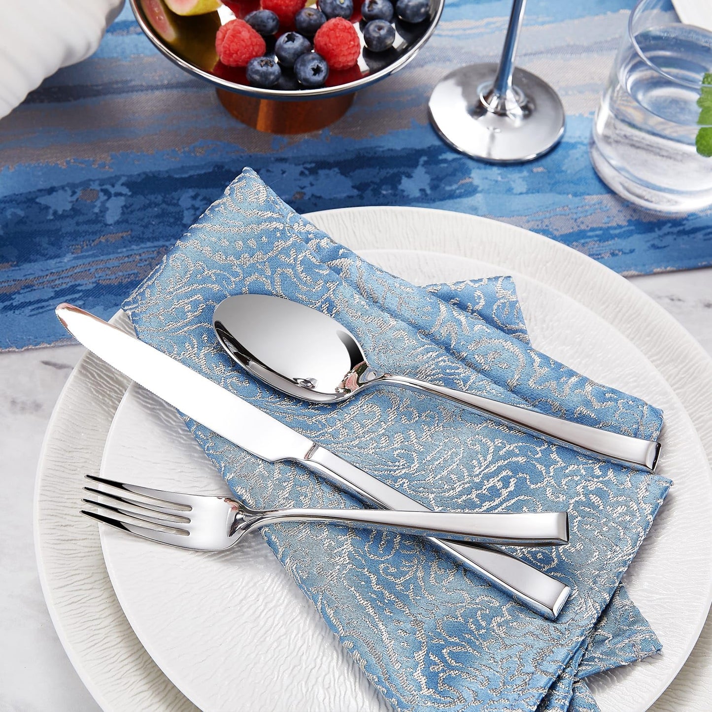 KEAWELL Premium Imperial 4-Piece 8.2 inch Forks Set – Heavy Duty 18/10 Stainless Steel Flatware with Mirror Finish and Squared Edge, Dishwasher Safe for Elegant Dining (4, Dinner Forks)