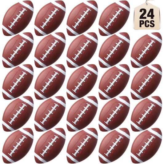 Libima 24 Pcs Mini Inflatable Football 7 Inch Small Rubber Football Sports Playground Balls for Outdoor and Indoor Games Gifts Party Favors