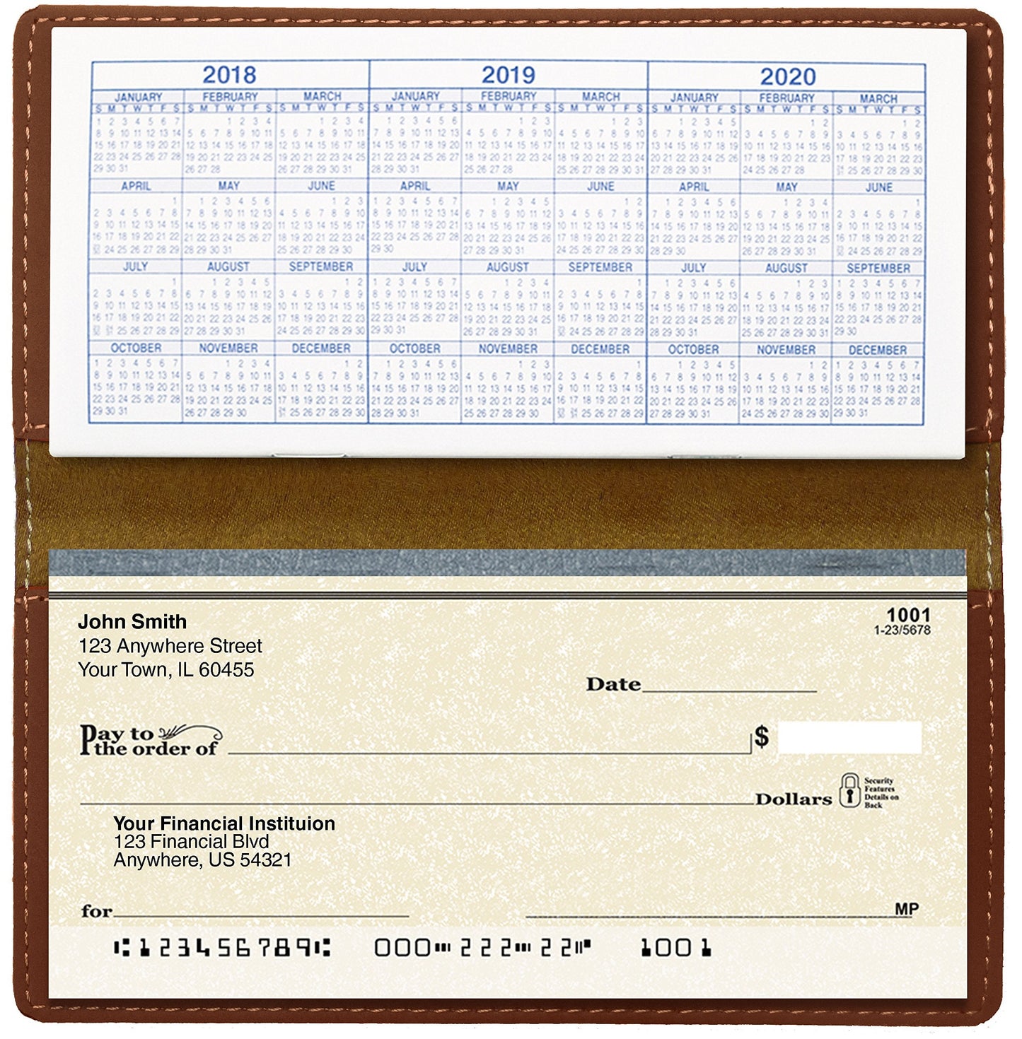 CAROUSELCHECKS Paw Prints Laser Engraved Leatherette Checkbook Cover