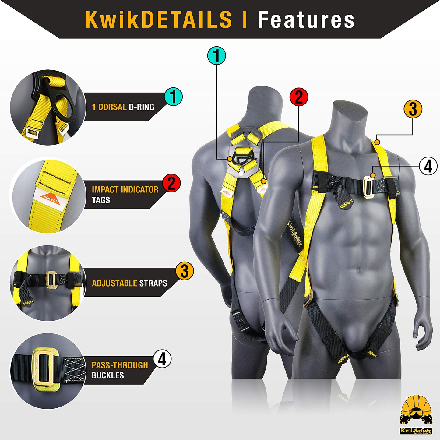 KwikSafety - Charlotte, NC - TSUNAMI BUNDLE [Premium BRAIDED ROPE] Vertical Lifeline, Safety Harness, Safety Lanyard, Cross Arm Strap, Tool Lanyard, Roof Anchor, 10L Dry Bag ANSI OSHA | 25 FT.