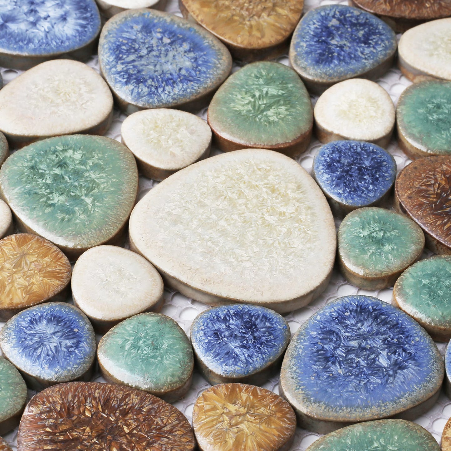 Parrotile Matte Pebble Tiles for Shower Floor Mosaic Tile for Bathroom Wall Backsplash Floor Non Slip [5 Sheets]