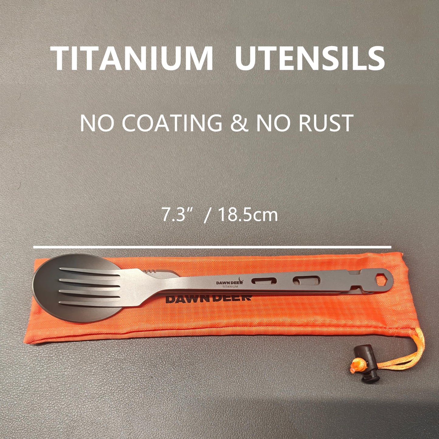 Titanium Fork Spoon Knife Set - Camping Tongs | Ultralight Backpacking Utensils, Travel Cutlery Set, Heat-Resistant & Rustproof, Hiking Survival Gear (Knife+ Fork+ Spoon)