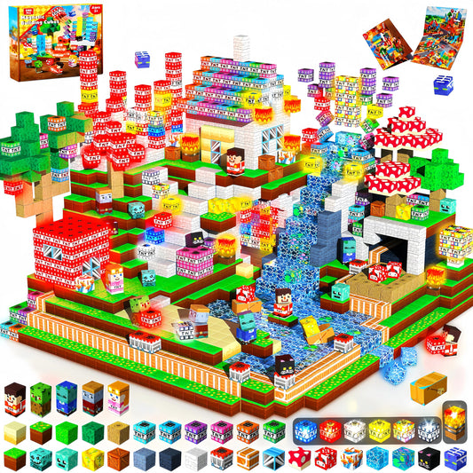 200PCS Magnetic Blocks with Light up Blocks - Magnetic Building Blocks for Kids Ages 4 5 6 7 8 +, TNT Magnetic Light up Building Blocks, STEM Learning Toy, Birthday Gift for Boys & Girls Ages 3-8
